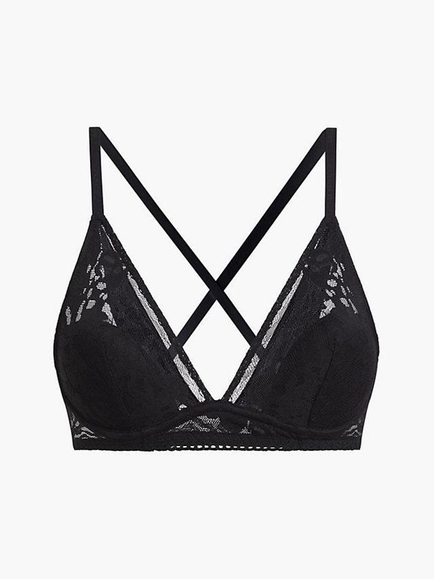 Calvin Klein USA Plunge - Ultra Soft Lace Womens Bra Black 8470219-HR